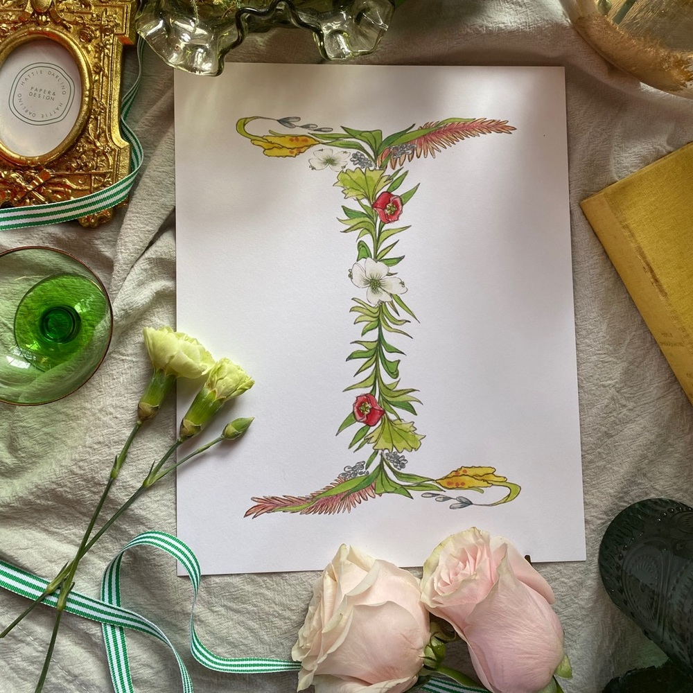 Hattie Darling - 8x10” Monogram Art Print - I